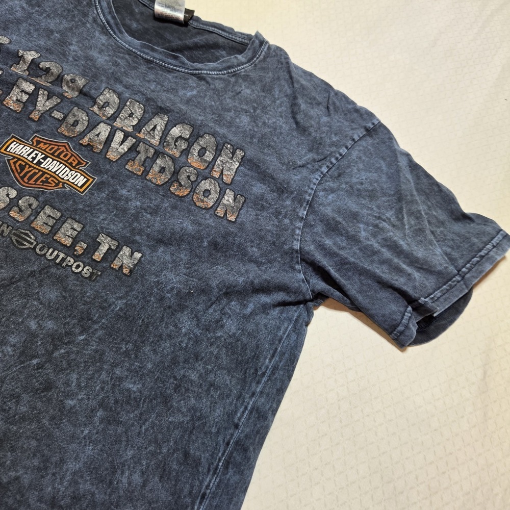 Harley-Davidson Dragon T-Shirt Tallassee TN Smoky Mountain Biker Tee Size Large - Picture 6 of 14